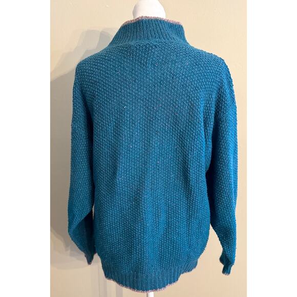 ALPS Vintage 80s Retro Mockneck Wool Textured Knit Sweater Ski Bunny Size S - Picture 3 of 4